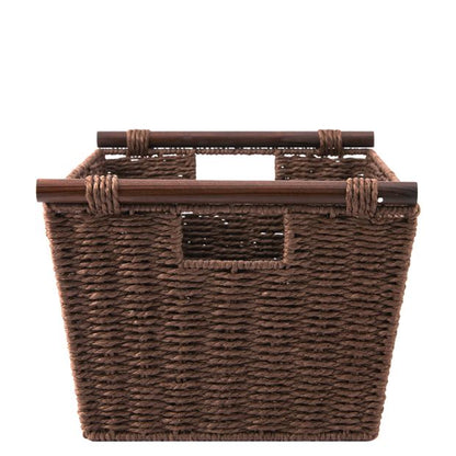 Anko Rectangle Wood Handle Basket- Chocolate