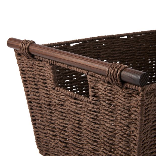 Anko Rectangle Wood Handle Basket- Chocolate
