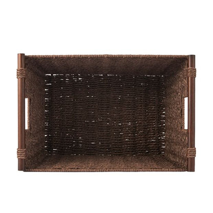 Anko Rectangle Wood Handle Basket- Chocolate