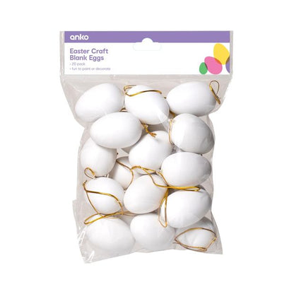 Craft Eggs - 20 Pack - Blank Decoration Eggs