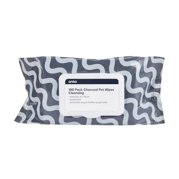Anko 100 Pack Charcoal Cleansing Pet Wipes