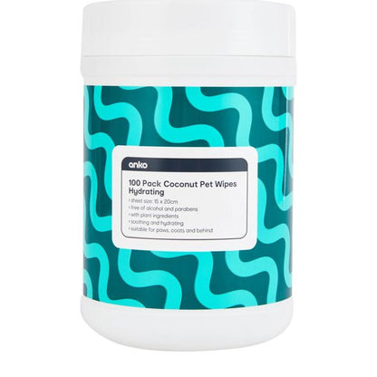Anko 100 Pack Coconut Pet Wipes (Hydrating)