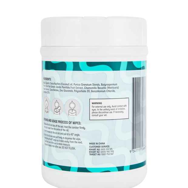 100 Pack Hydrating Pet Wipes with Coconut