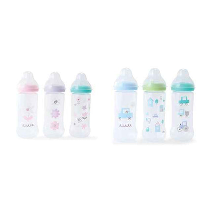 Anko 3 Pack Narrow Neck Bottles - Assorted
