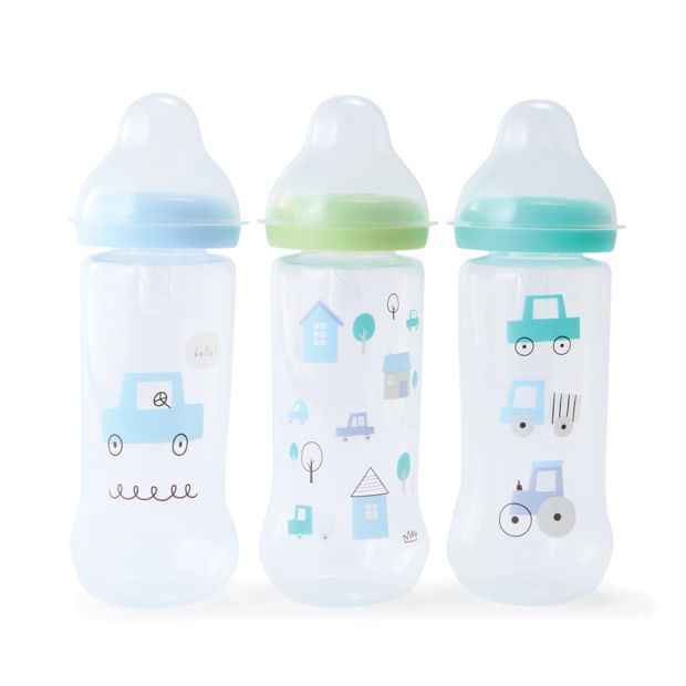 Anko 3 Pack Narrow Neck Bottles - Assorted