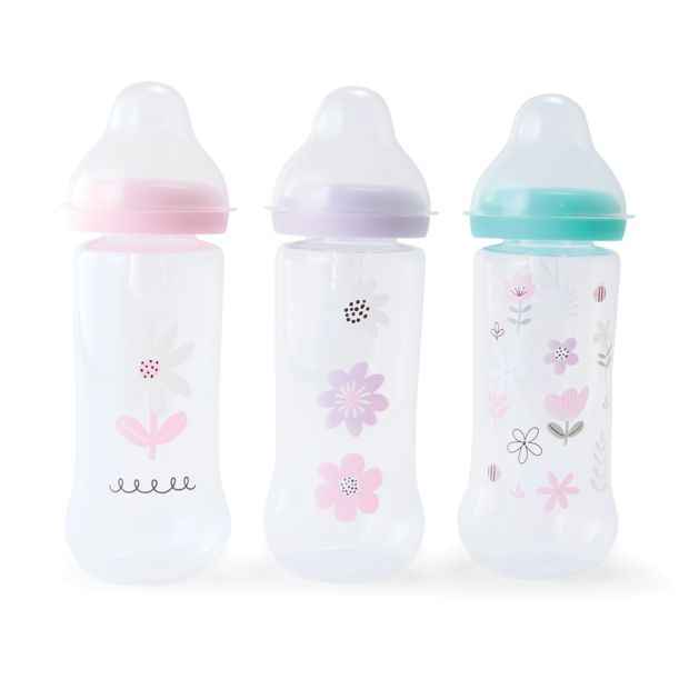 Anko 3 Pack Narrow Neck Bottles - Assorted