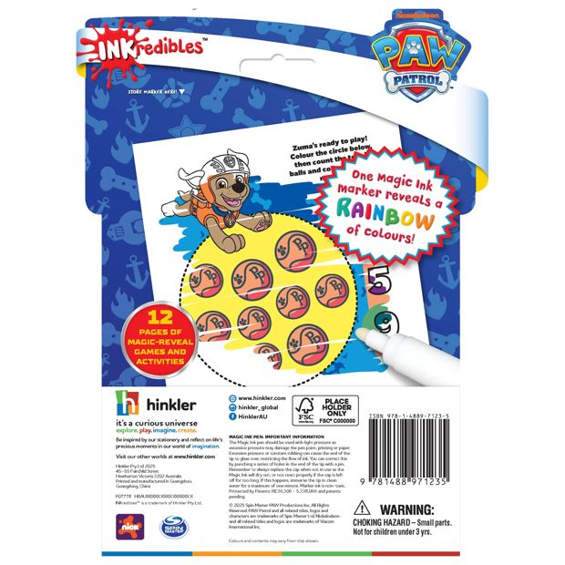 INKredibles Nickelodeon PAW Patrol Mess Free Magic Ink Pictures! - Book