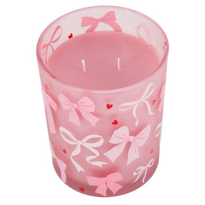 Anko Pink Glass Bow Candle