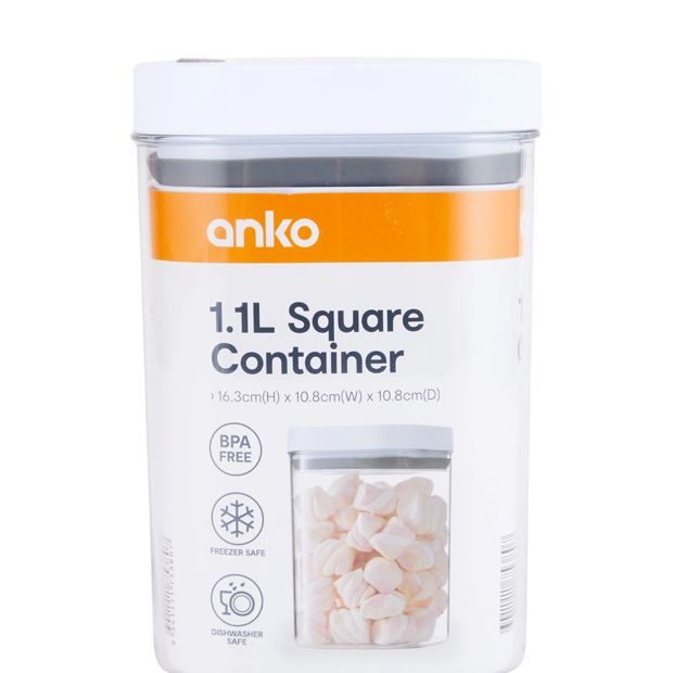 Anko 1.1L Square Modular Container