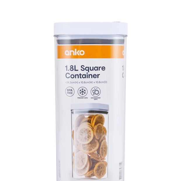 Anko 1.8L Square Container