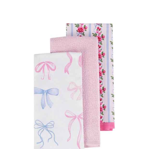 Anko 3 Pack Soft Floral Tea Towels