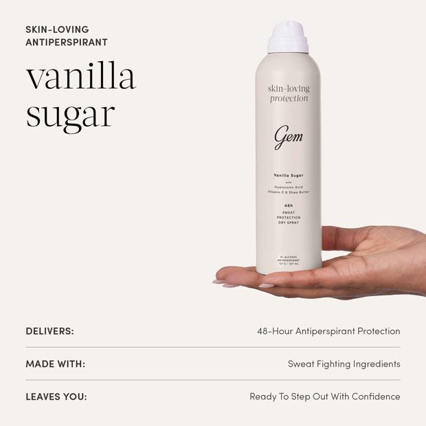 Gem Vanilla Sugar Skin-Loving Deodorant 207ml - Hyaluronic Acid, Vitamin E and Shea Butter
