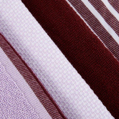 Anko 4 Pack Lilac Stripe Terry Tea Towels