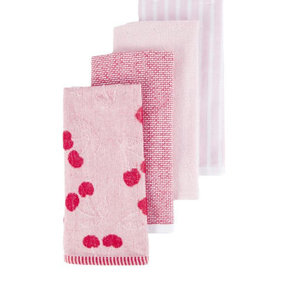 Anko 4 Pack Pink Cherry Terry Tea Towels