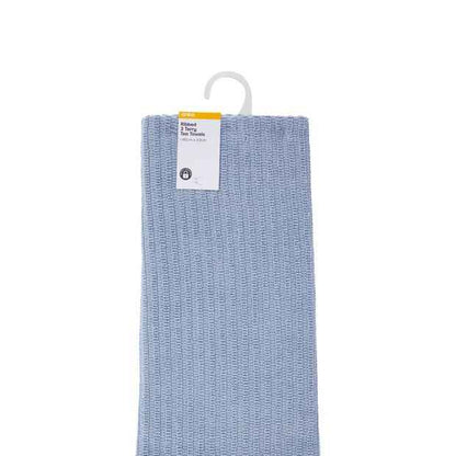 3 Pack Blue Ribbed Terry Kitchen Towels