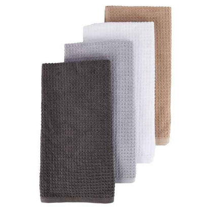 Anko 4 Pack Grey Waffle Terry Tea Towels - Extra Large