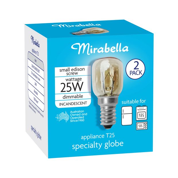 2 Pack I006875 Mirabella Appliance Pilot 25W Small Edison Screw Bulb