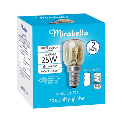 2 Pack I006875 Mirabella Appliance Pilot 25W Small Edison Screw Bulb