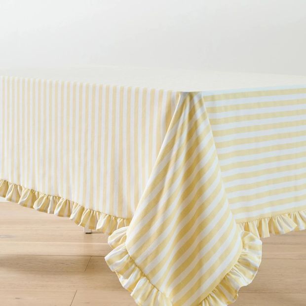 Anko Extra Large Yellow Stripe Tablecloth