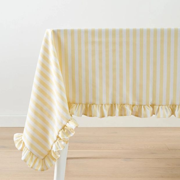 Anko Extra Large Yellow Stripe Tablecloth