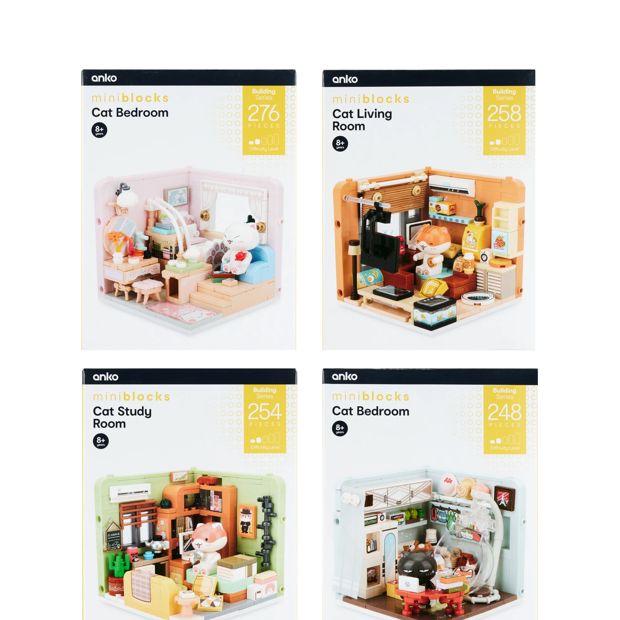 Mini Blocks Building Series: Cat Playset - Assorted
