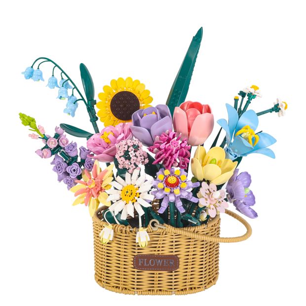1250 Piece Blocks Flower Series: Flowers with Basket
