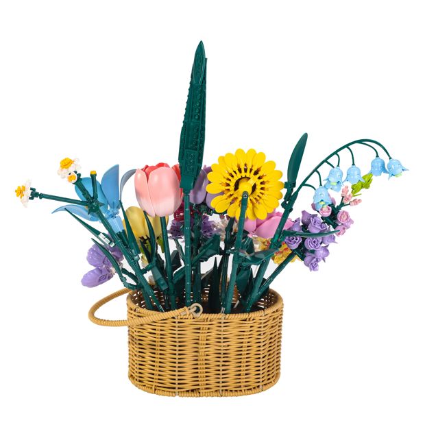 1250 Piece Blocks Flower Series: Flowers with Basket