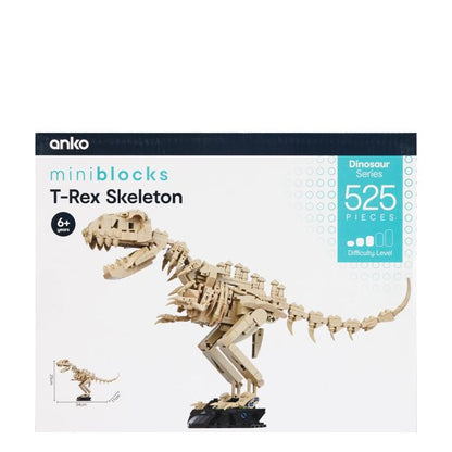 525 Piece Mini Blocks Dinosaur Series: T-Rex Skeleton Playset