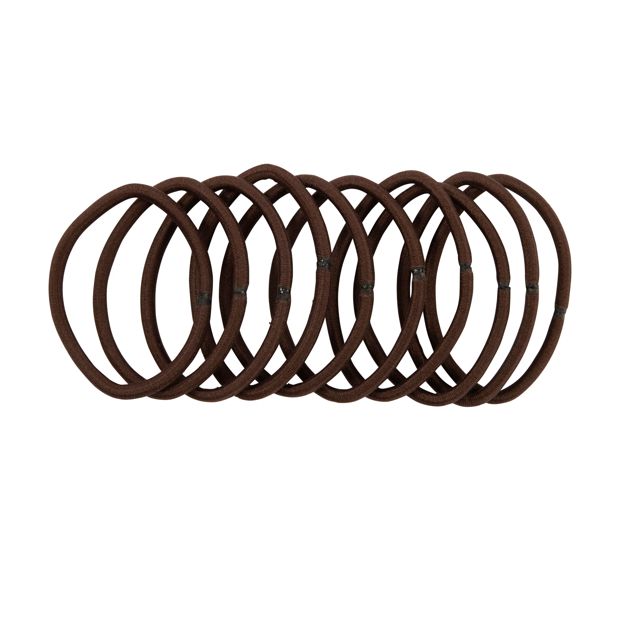 10 Piece Hair Elastics, Brown - OXX Haircare