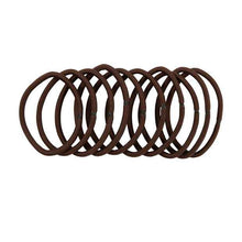 10 Piece Hair Elastics, Brown - OXX Haircare