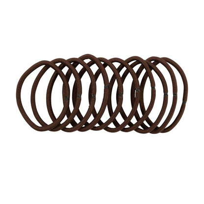 10 Piece Hair Elastics, Brown - OXX Haircare