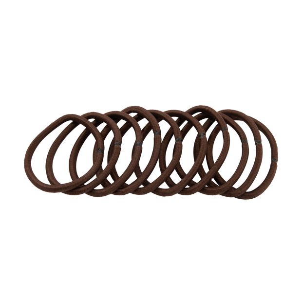 10 Piece Hair Elastics, Brown - OXX Haircare