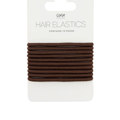 10 Piece Hair Elastics, Brown - OXX Haircare