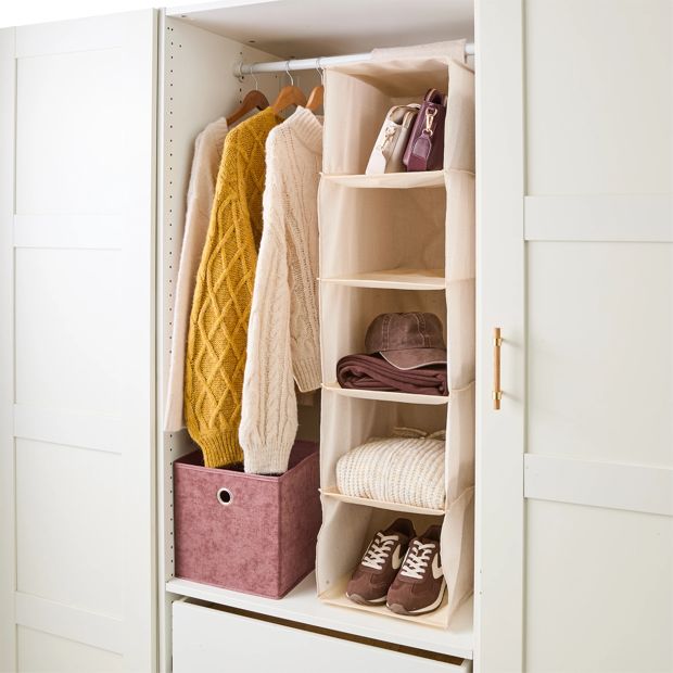 Anko Linen Look 5 Shelf Deep Hanging Organiser