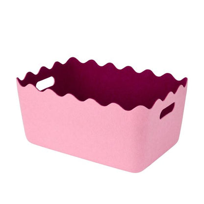 Anko Two Tone Wave Felt Basket - Pink and Burgundy