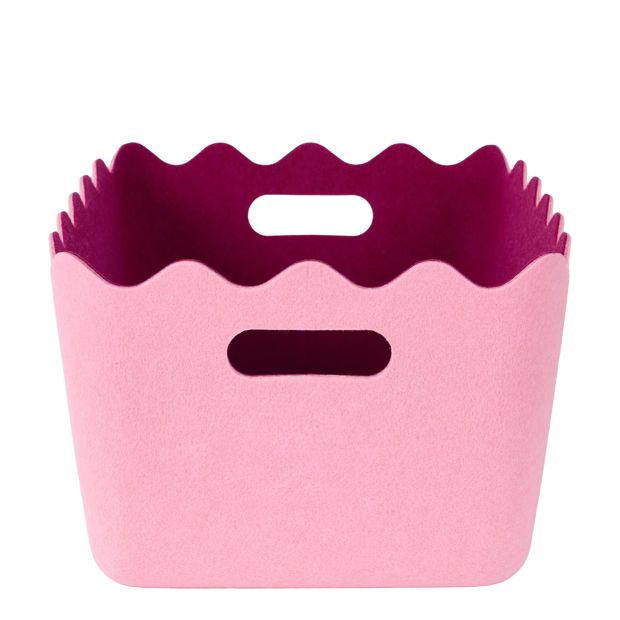 Anko Two Tone Wave Felt Basket - Pink and Burgundy