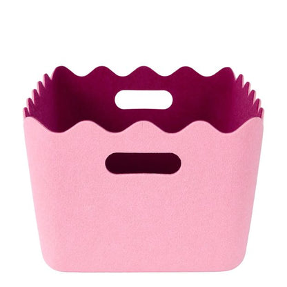 Anko Two Tone Wave Felt Basket - Pink and Burgundy