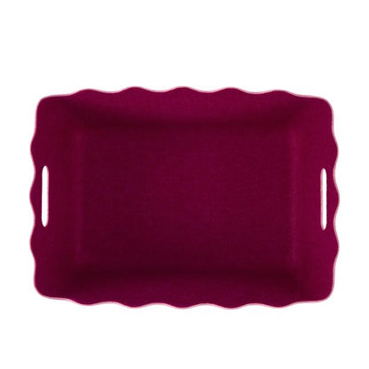 Anko Two Tone Wave Felt Basket - Pink and Burgundy