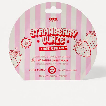 OXX Beauty Hydrating Biodegradable Sheet Mask - Strawberry Ice Cream
