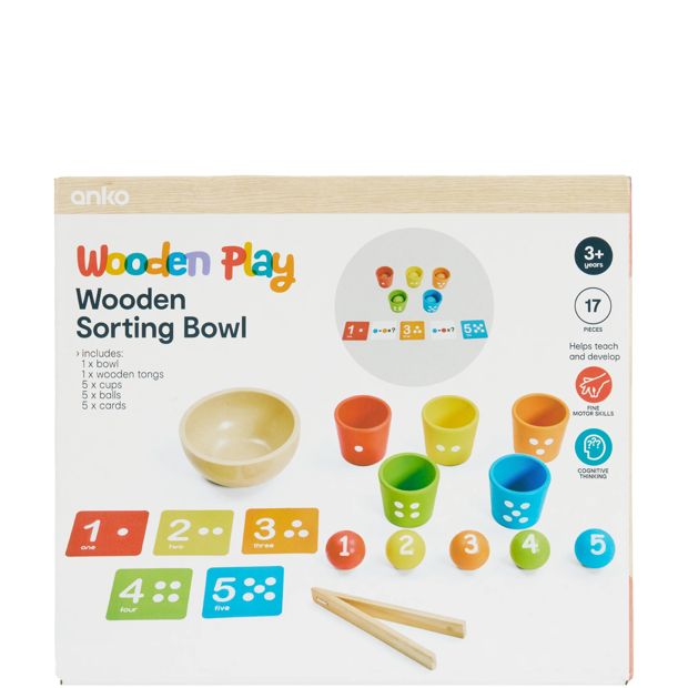Anko Wooden Sorting Bowl