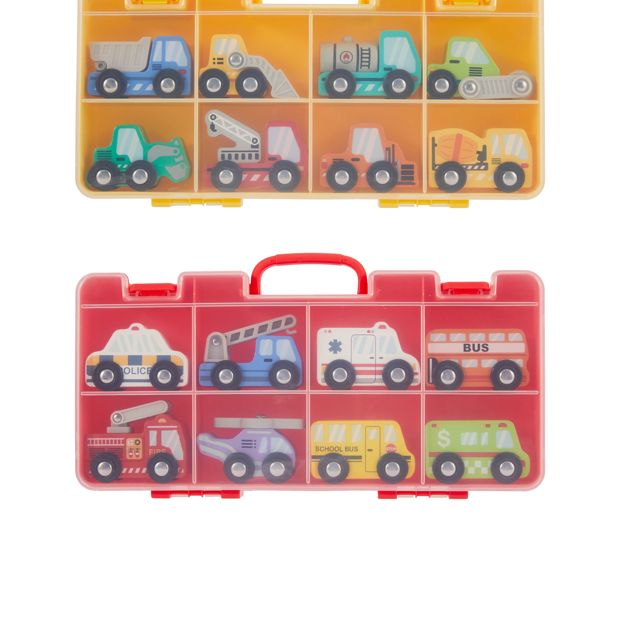 8 Pack Wooden Vehicle, Assorted - Anko
