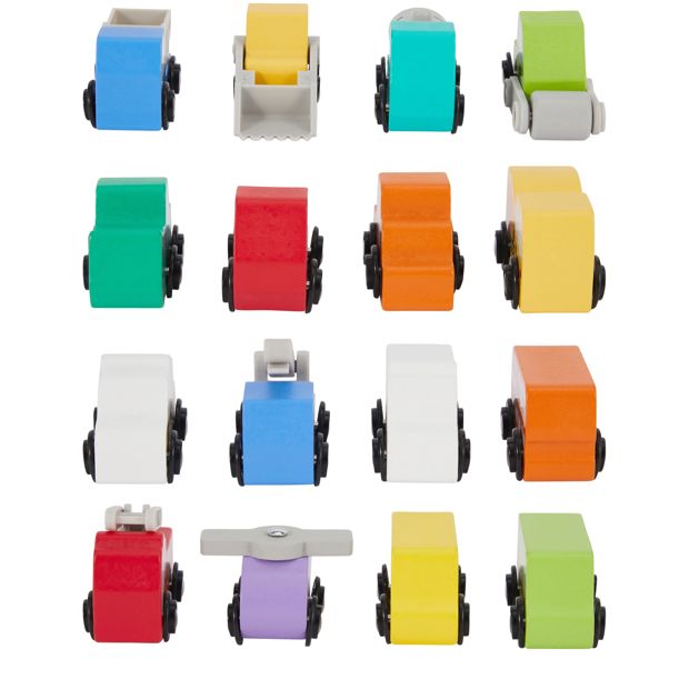 8 Pack Wooden Vehicle, Assorted - Anko