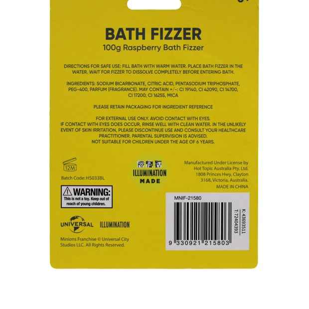 Illumination's Minions Bob & Tim Bath Fizzer 100g - Raspberry