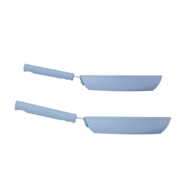 Anko 2 Pack Ceramic Coated Non Stick Fry Pans - Blue