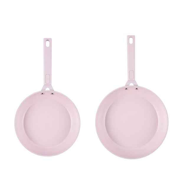 Anko 2 Pack Ceramic Coated Non Stick Fry Pans - Pink