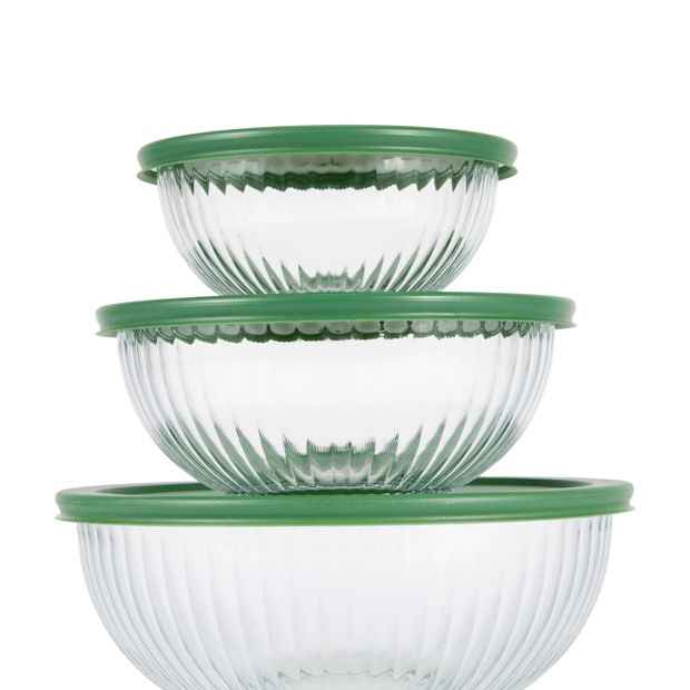 Anko Set of 3 Glass Bowls with Lid