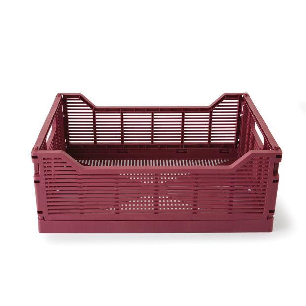 Anko 13L Linear Collapsible Crate - Medium - Burgundy