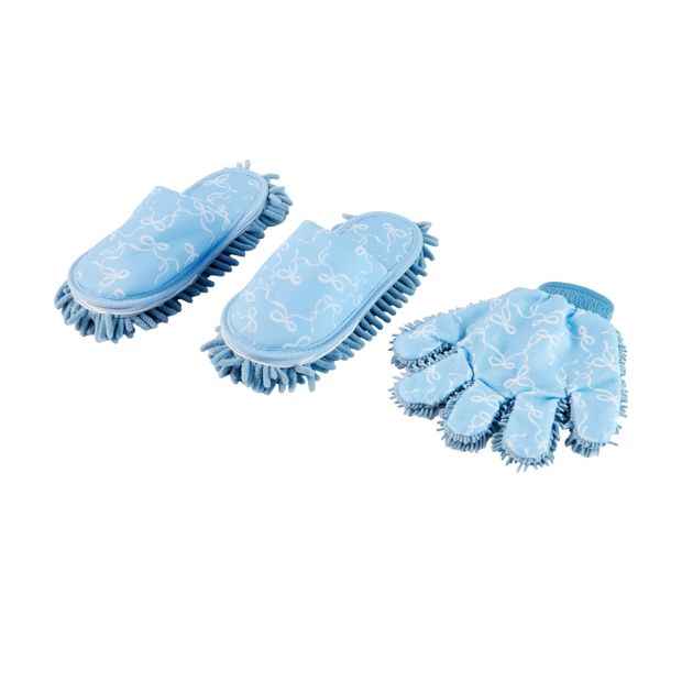 Dusting Slippers and Glove Set - Bow Design
