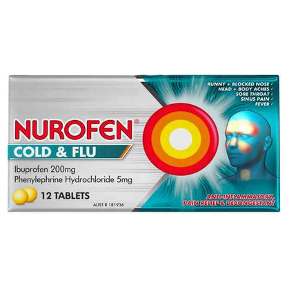 12 Pack Nurofen Cold and Flu Tablets 200mg
