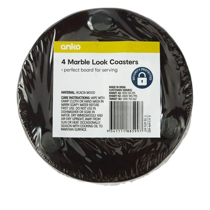 Anko 4 Marble Look Coasters